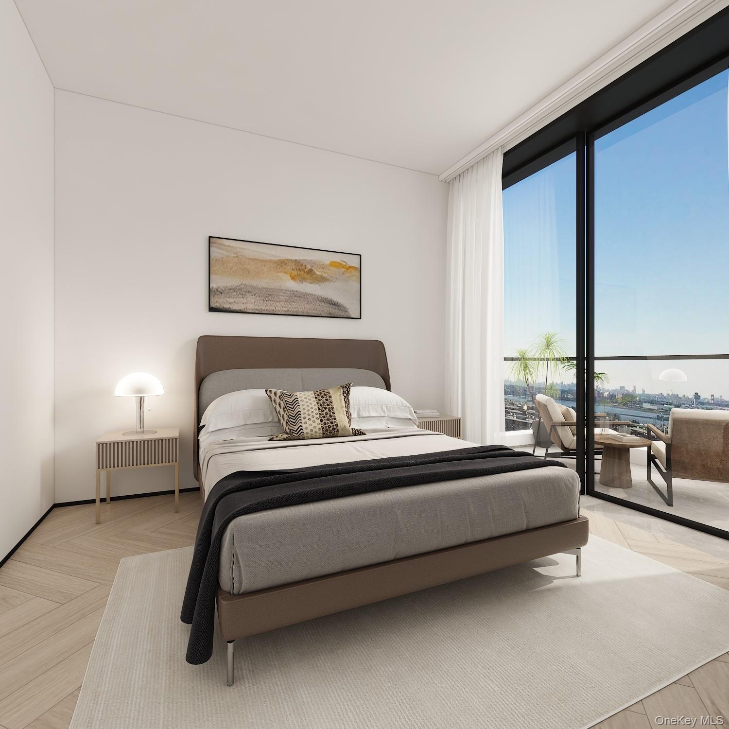 133-25 37th Avenue, Unit 3A Queens, NY 11354 - Photo 4 of 11 Bedroom with radiator heating unit and floor to ceiling windows