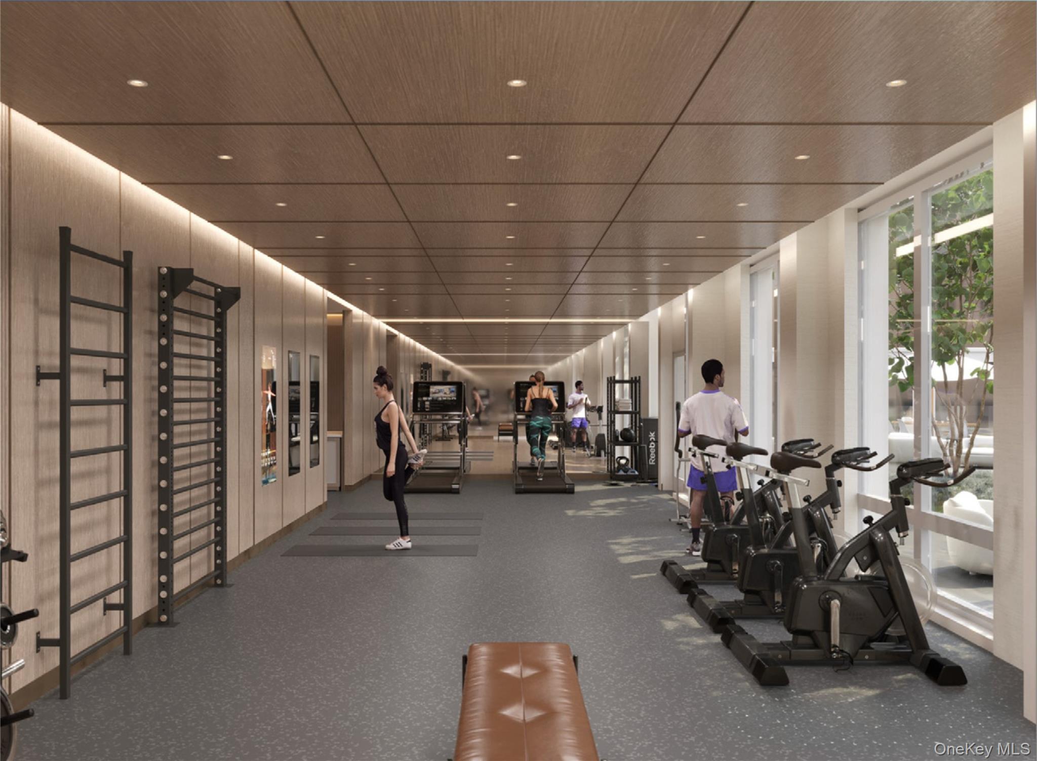 133-25 37th Avenue, Unit 3A Queens, NY 11354 - Photo 7 of 11 Workout area with wooden ceiling and recessed lighting