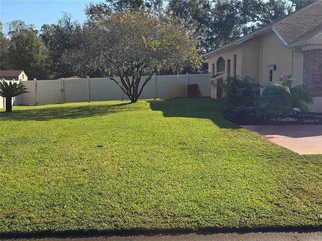 a view of a back yard of the house