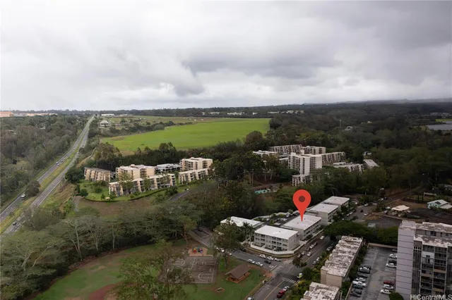 an aerial view of multiple house