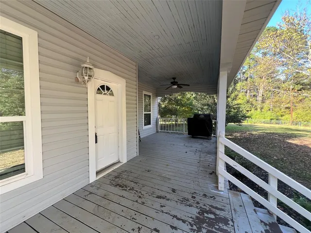 a view of a trees in front of a house