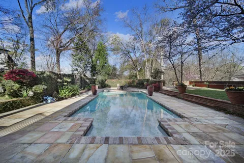 a outdoor space with lots of trees