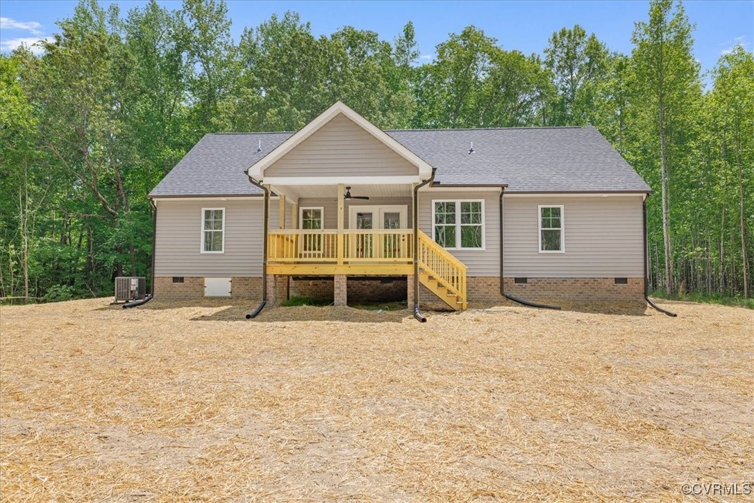 14954 Lebanon Road Spring Grove, VA 23881 - Photo 29 of 29 Back of property with central AC unit, a shingled