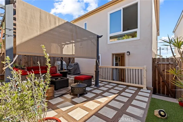 a view of outdoor seating space