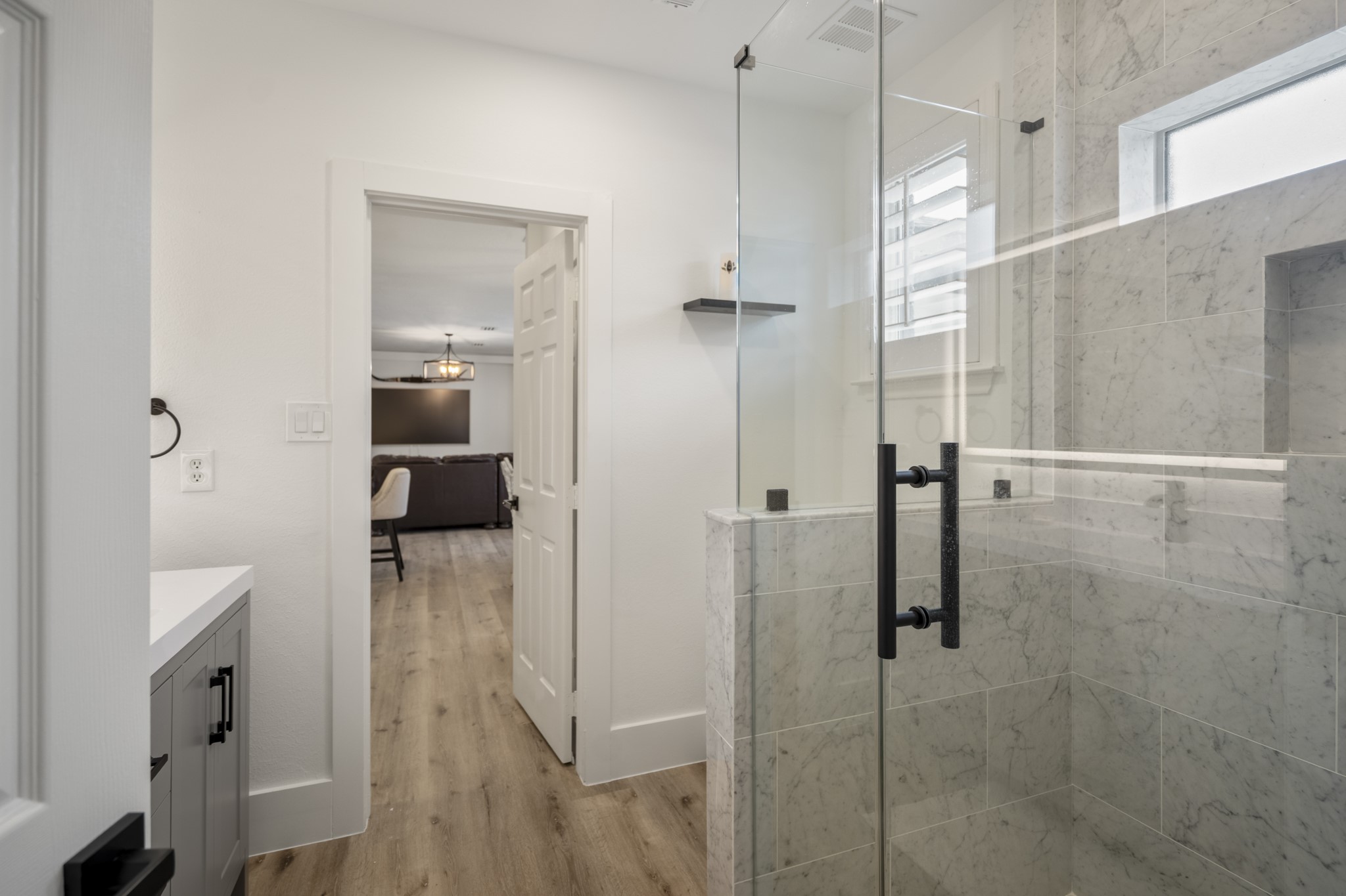 31219 Edgewater Drive Magnolia, TX 77354 - Photo 27 of 49 a bathroom with a shower and a glass door