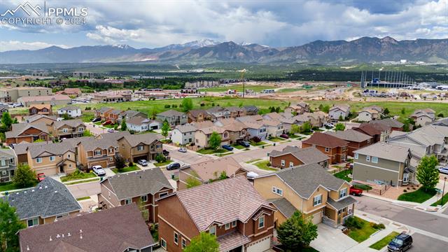 907 Spectrum Loop Colorado Springs, CO 80921 - Photo 39 of 44 Aerial view with a mountain view
