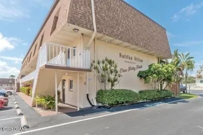 a front view of a building