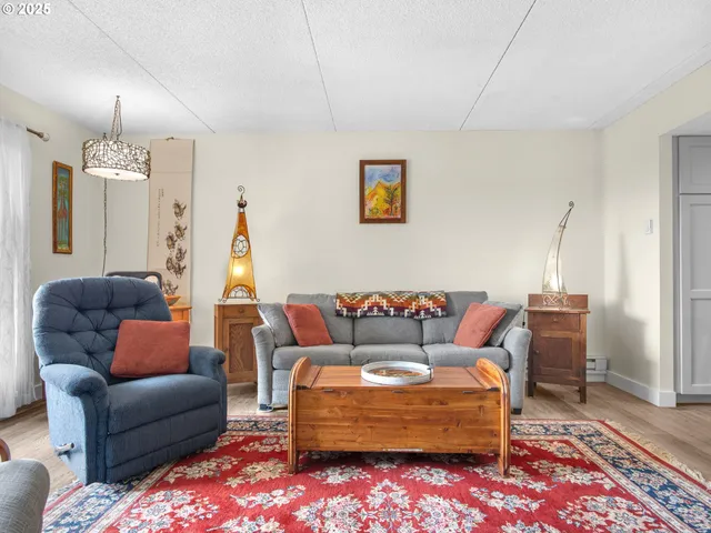 a living room with furniture and a couch