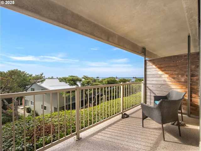 a view of a city from a balcony