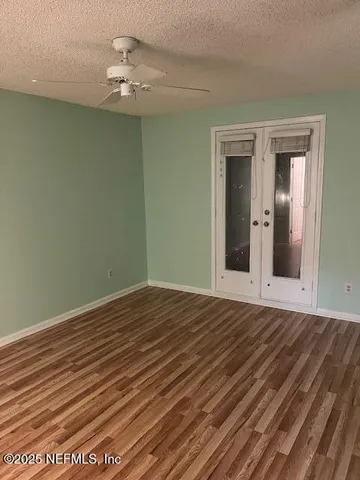 a view of a room with racks on the wall