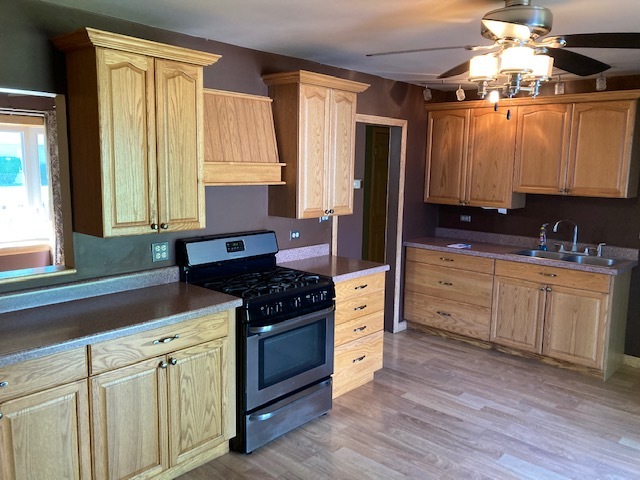 22201 Rockingham Road Richton Park, IL 60471 - Photo 7 of 18 a kitchen with stainless steel appliances a stove a sink dishwasher and wooden cabinets