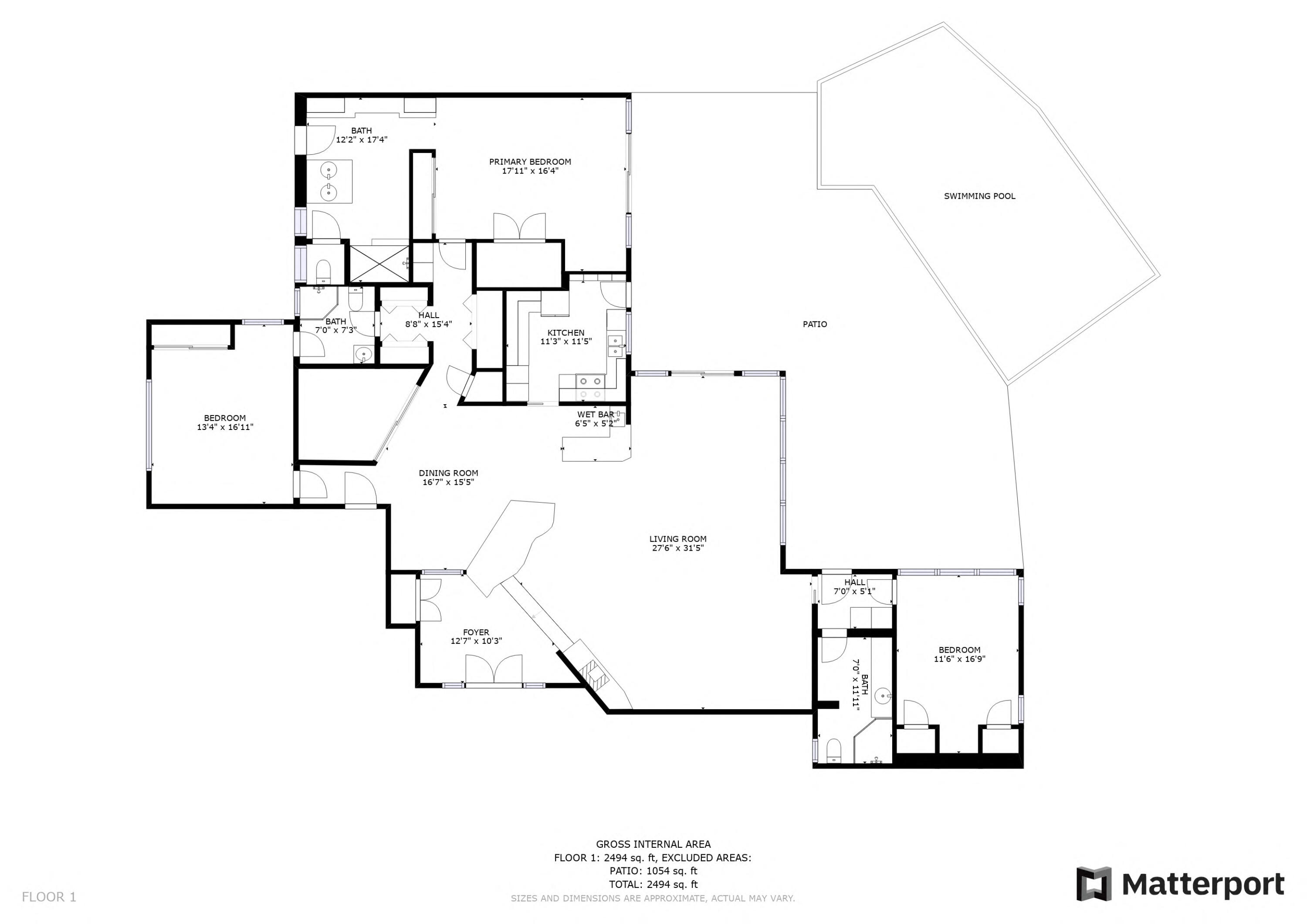 1333 East Deepwell Road Palm Springs, CA 92264 - Photo 44 of 44 a picture of floor plan