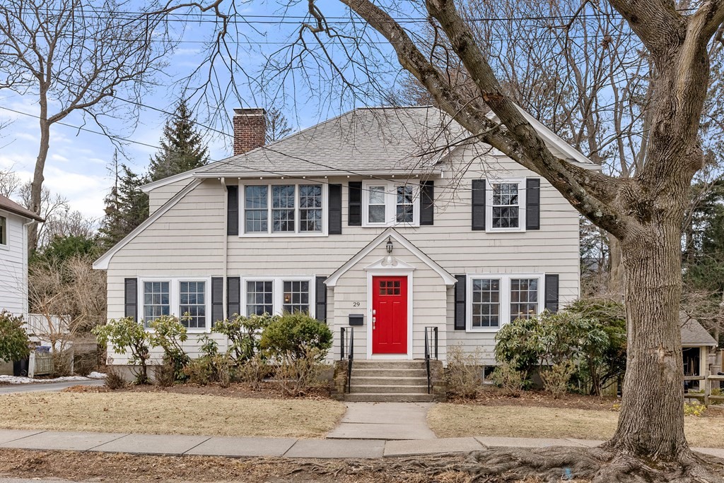29 Louise Road Belmont, MA 02478 - Photo 1 of 17 a front view of a house with a yard