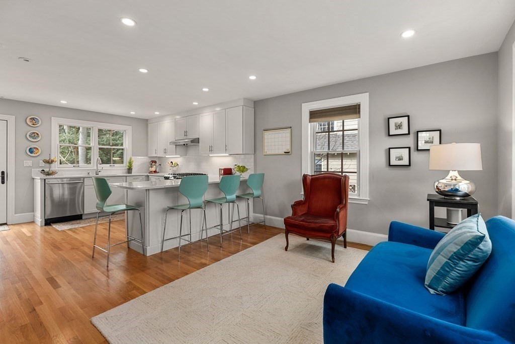 29 Louise Road Belmont, MA 02478 - Photo 10 of 17 a living room with furniture and a wooden floor