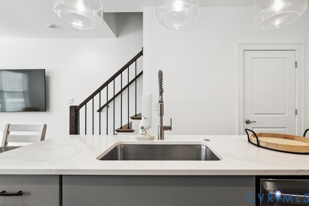 1722 Old Brick Road, Unit A Henrico, VA 23233 - Photo 12 of 41 Kitchen featuring light stone counters, gray cabin