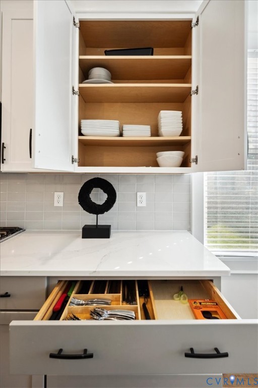 1722 Old Brick Road, Unit A Henrico, VA 23233 - Photo 16 of 41 Kitchen view of white cabinets, decorative backspl