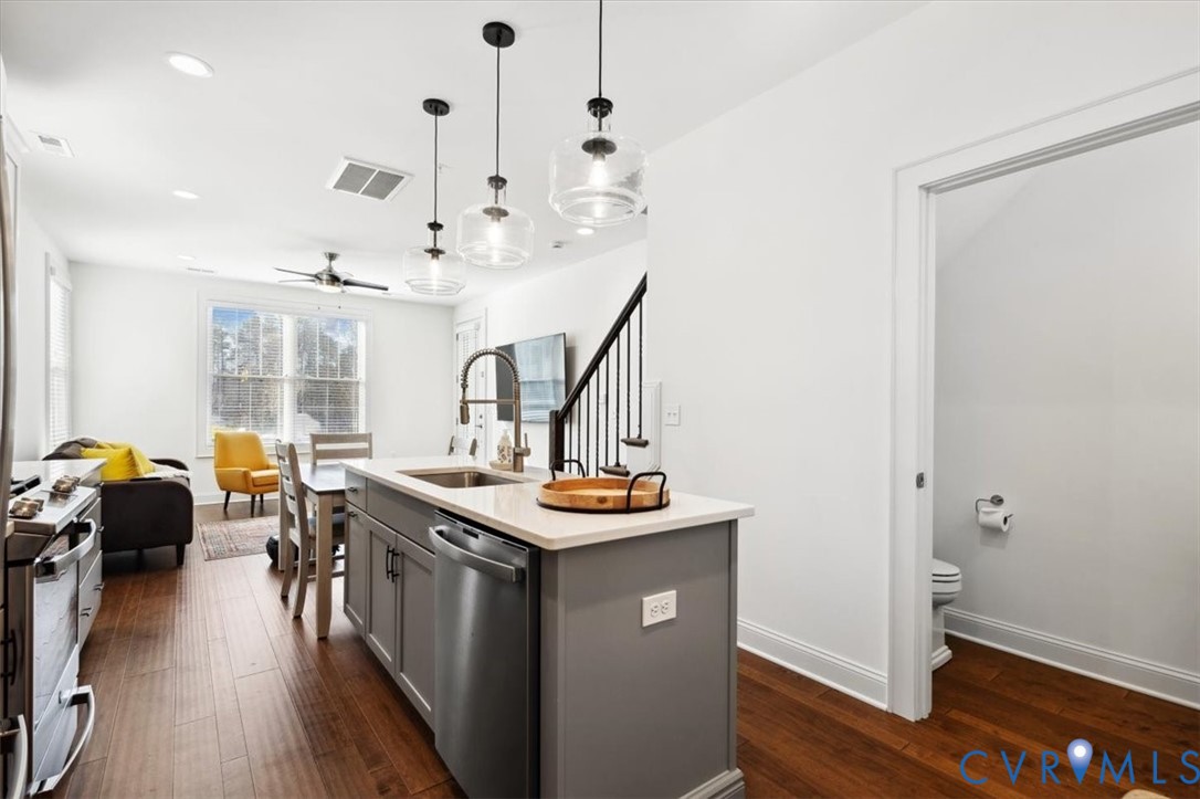 1722 Old Brick Road, Unit A Henrico, VA 23233 - Photo 20 of 41 Kitchen featuring gray cabinetry, appliances with
