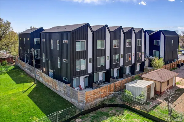 an aerial view of residential building with outdoor space