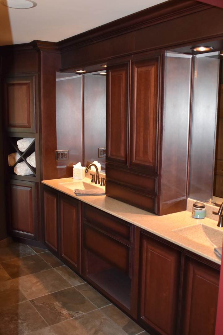 1413 East 550th Road Lostant, IL 61334 - Photo 17 of 37 a bathroom with a sink and a mirror