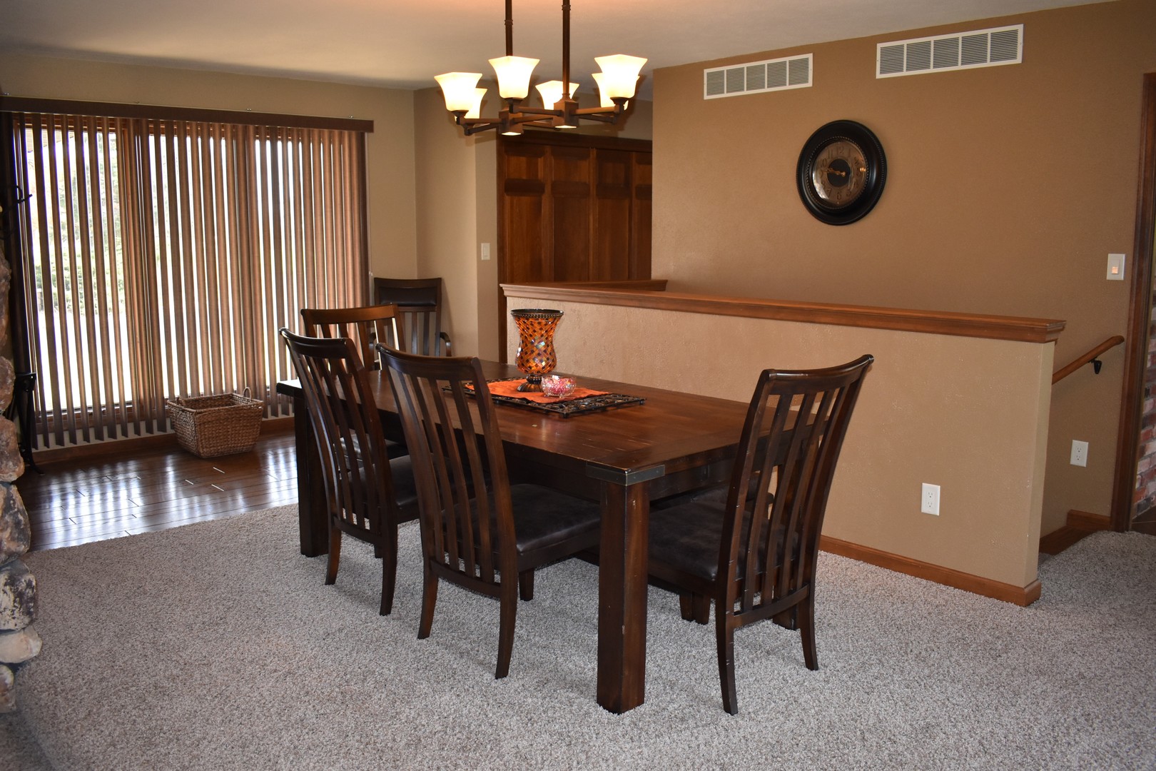 1413 East 550th Road Lostant, IL 61334 - Photo 19 of 37 a view of a dining room with furniture and chandelier