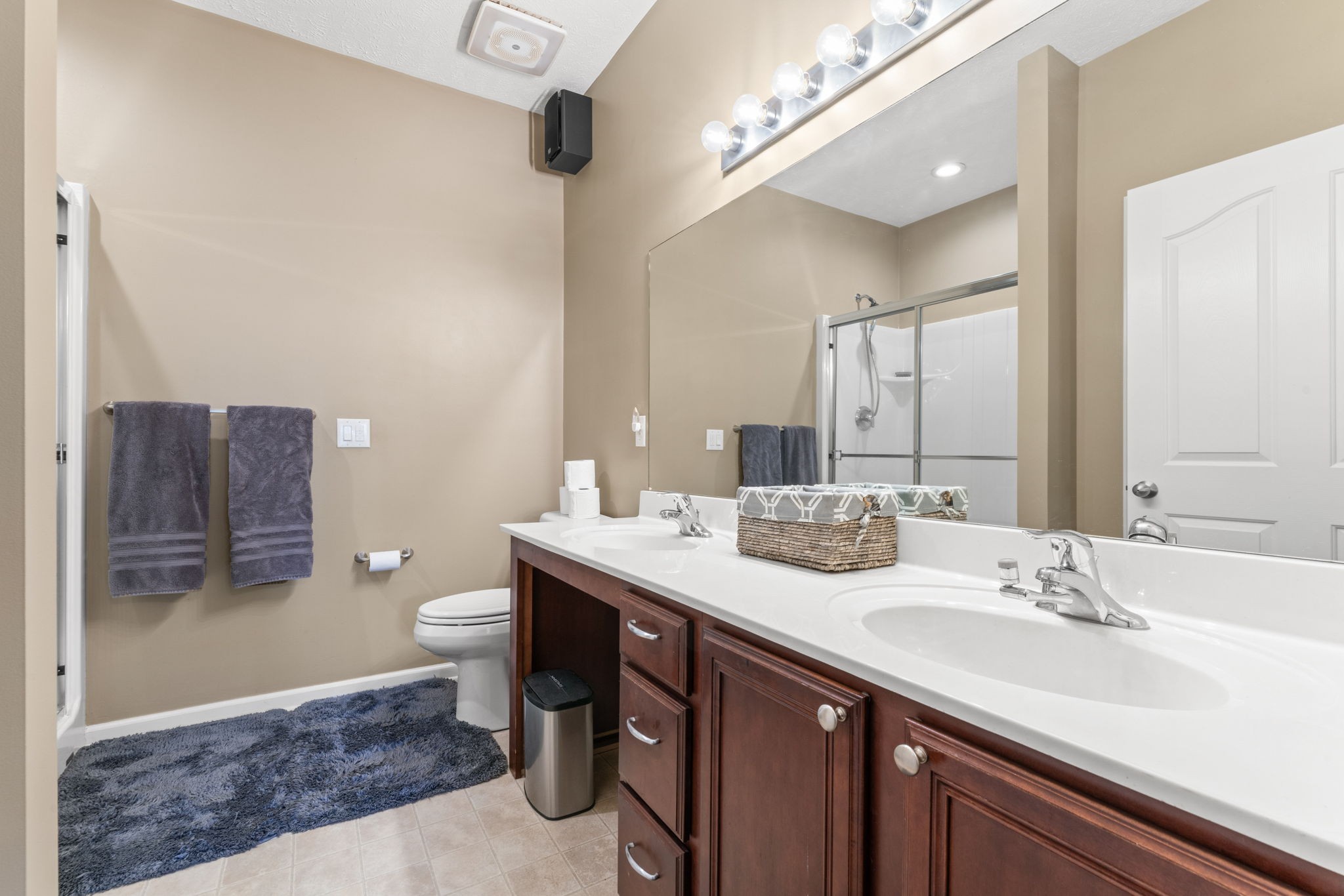 3339 Cotswold Lane Murfreesboro, TN 37128 - Photo 13 of 19 a bathroom with a granite countertop sink a toilet and a mirror