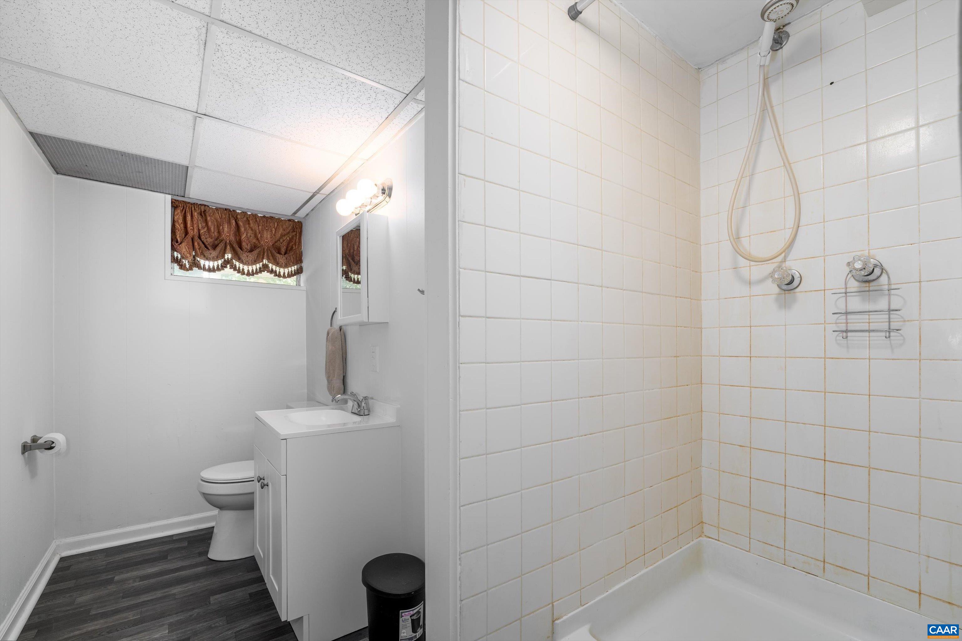 579 Miller Mountain Road Stanardsville, VA 22973 - Photo 16 of 27 a bathroom with a shower and a toilet