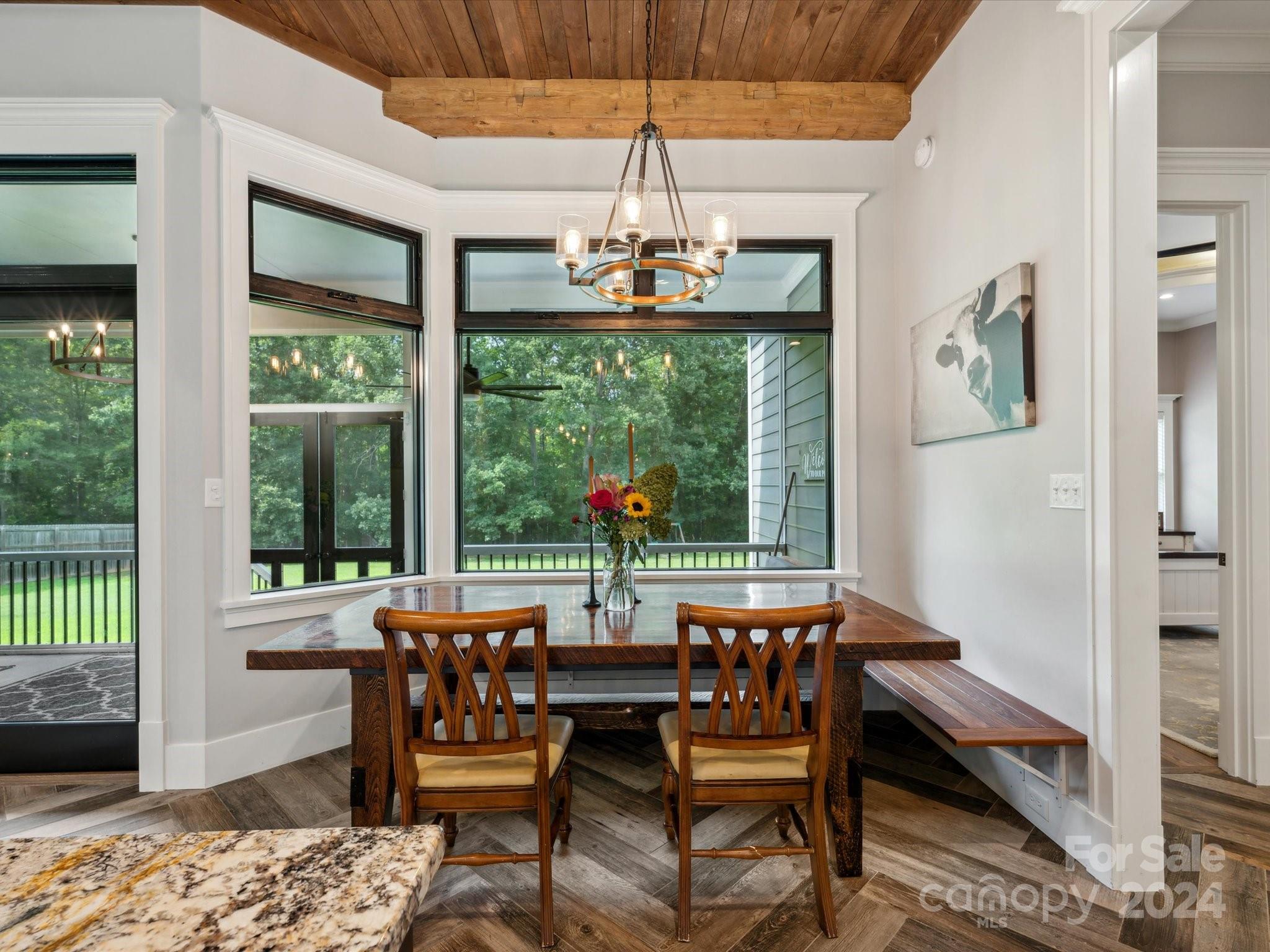 1156 Williams Road Fort Mill, SC 29715 - Photo 18 of 44 a dining room with furniture a chandelier and wooden floor