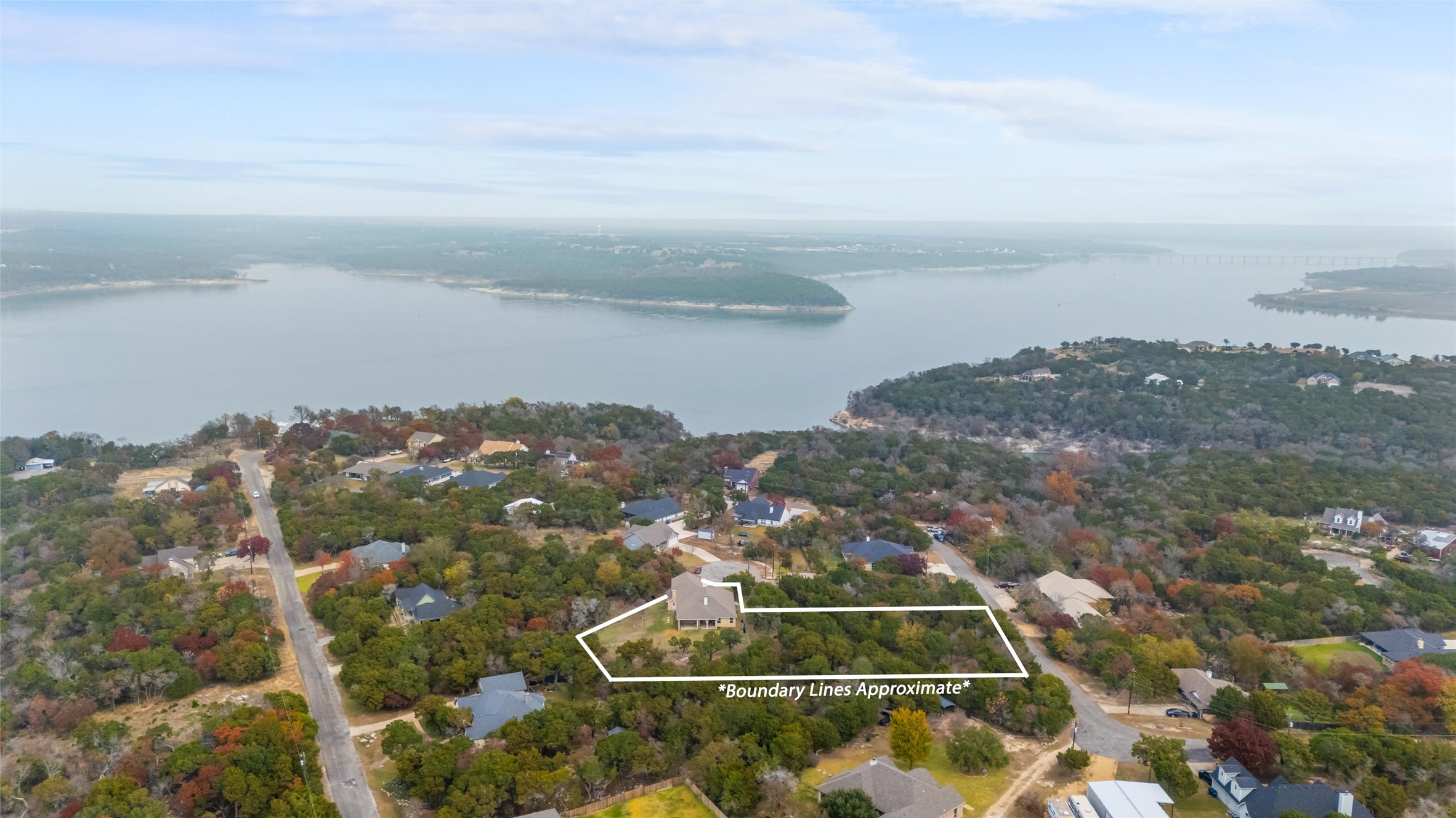 16017 Toby Court Temple, TX 76502 - Photo 29 of 33 Aerial view of property's location with property parcel outlined and a nearby body of water