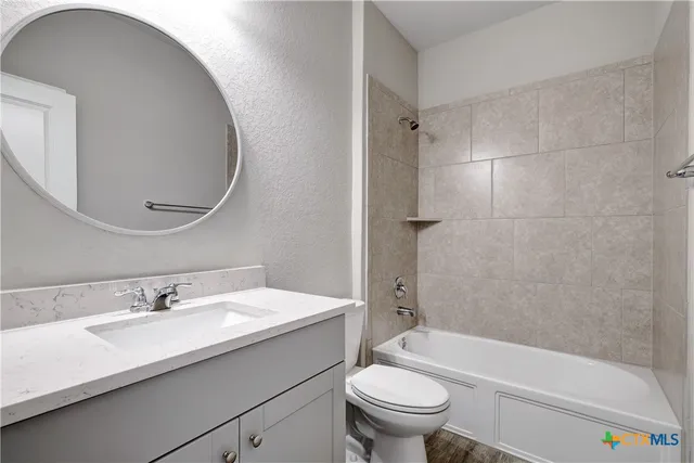 a bathroom with a sink a toilet and a bathtub