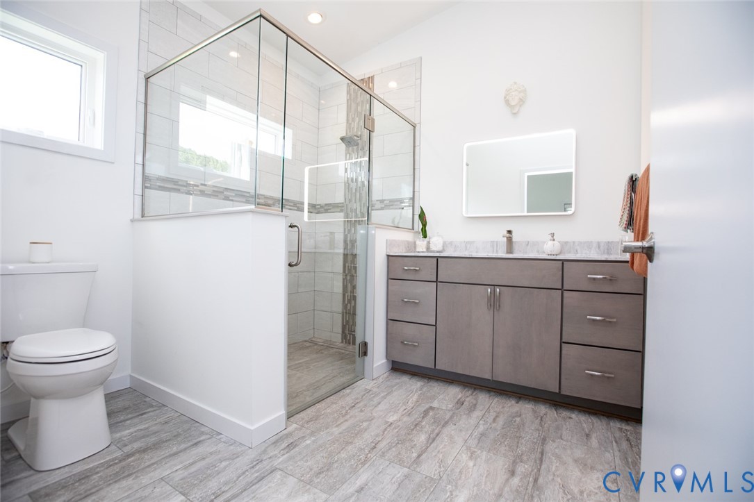 567 Monroe Church Road Rice, VA 23966 - Photo 29 of 83 Custom tile zero curb shower