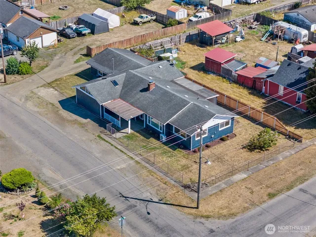 a aerial view of a city