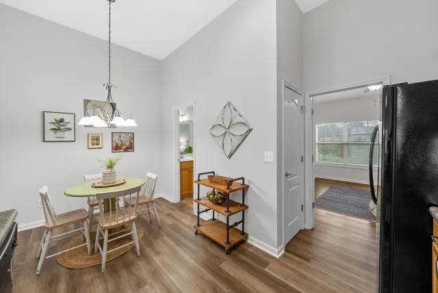 a view of entryway with wooden floor