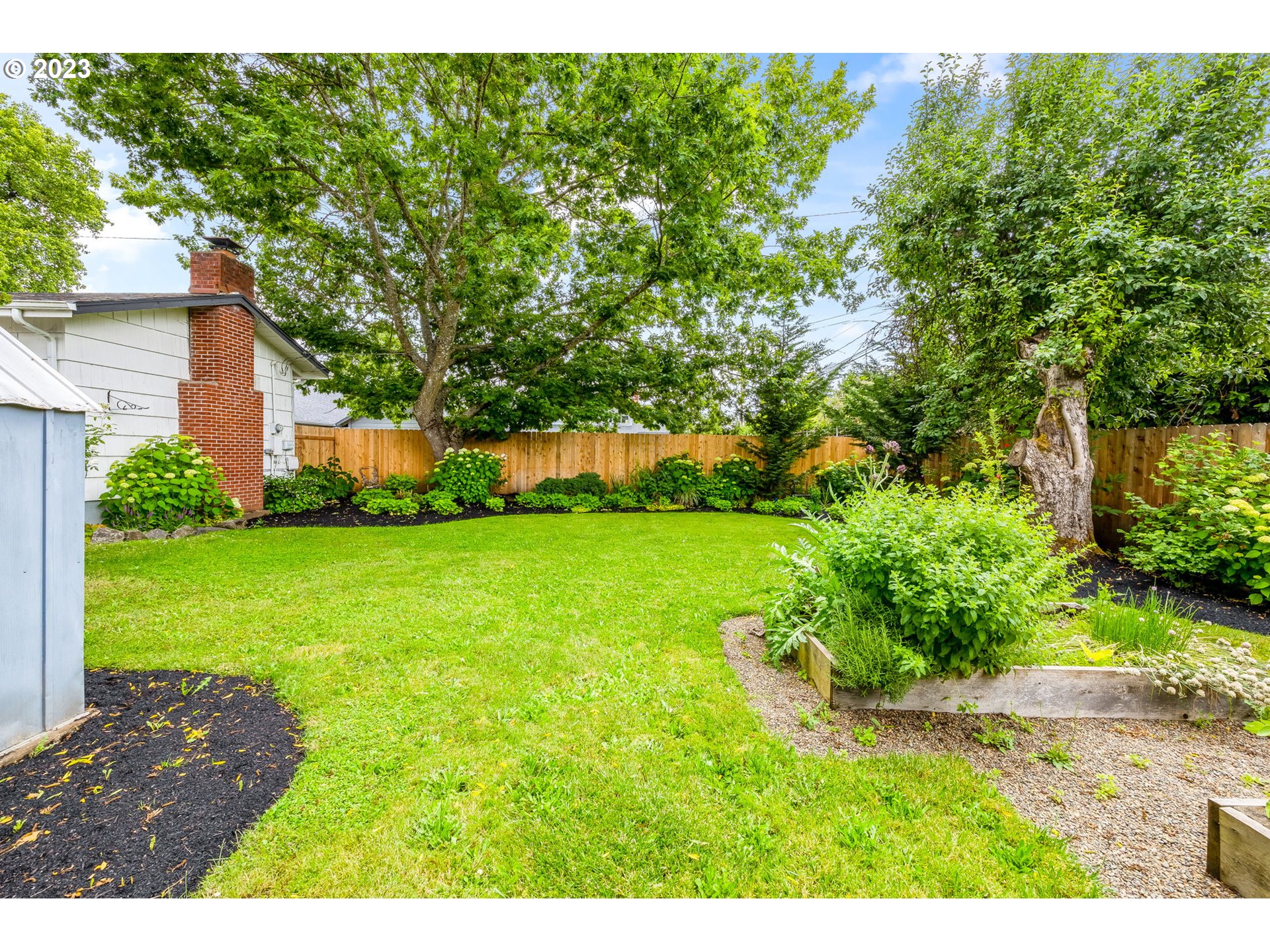 1335 B Street Springfield, OR 97477 - Photo 37 of 40 a view of a backyard with large trees