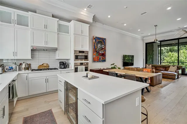 a kitchen with counter and sink