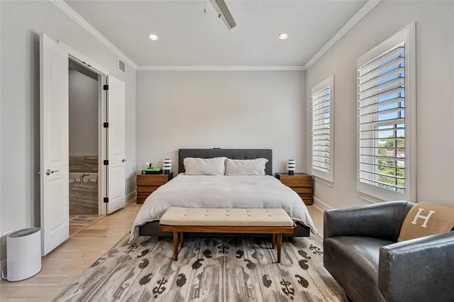 a bed room with a bed and a couch