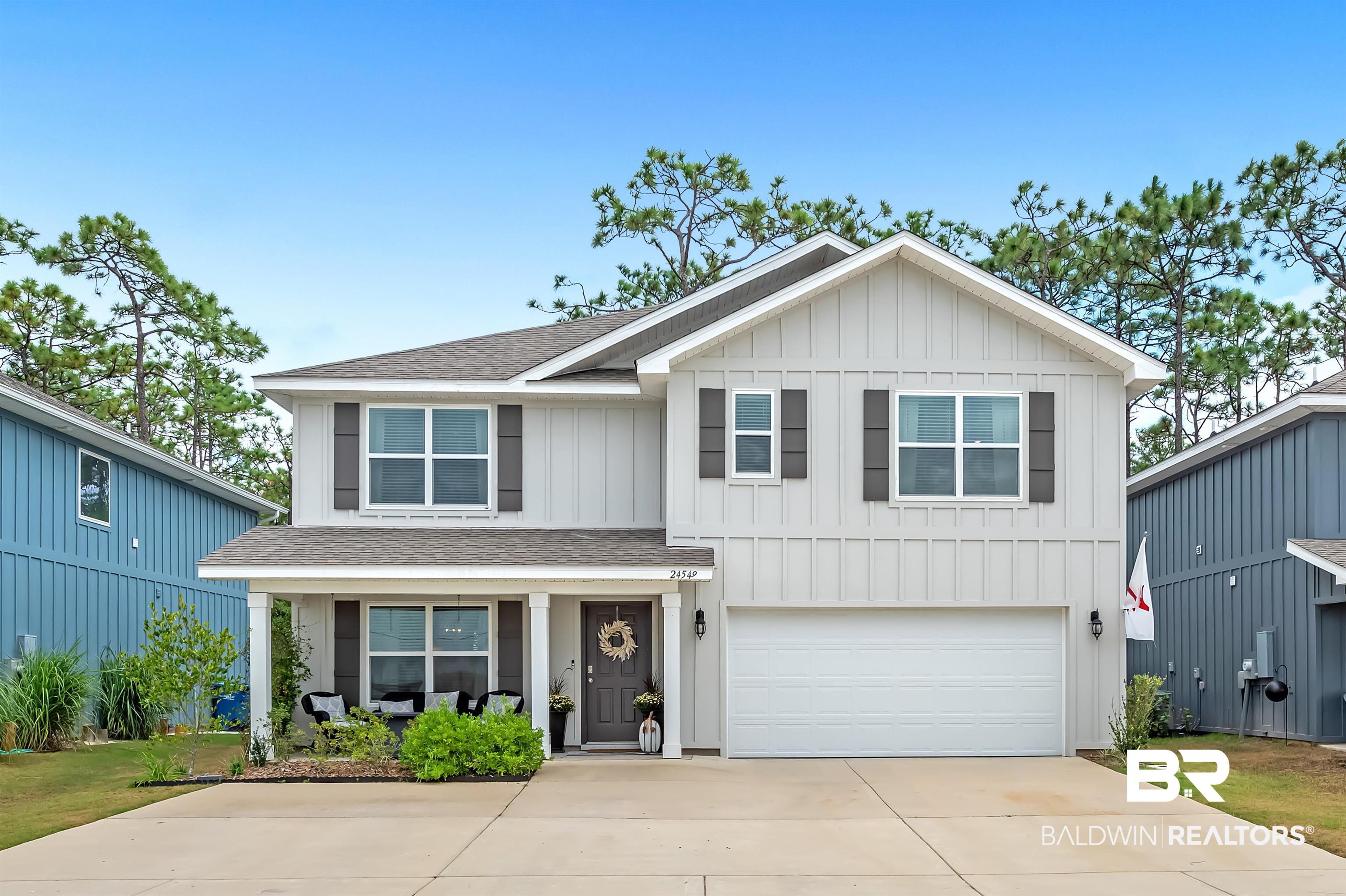 View of front of home with a garage