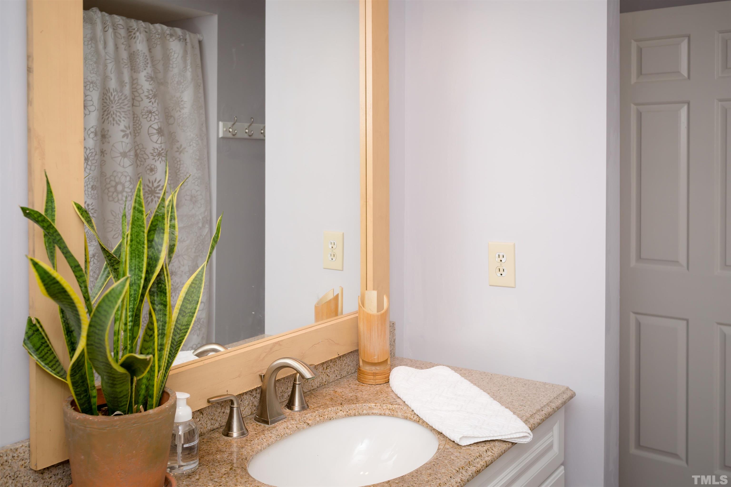 4326 Beechnut Lane Durham, NC 27707 - Photo 11 of 26 a bathroom with a potted plant and a sink