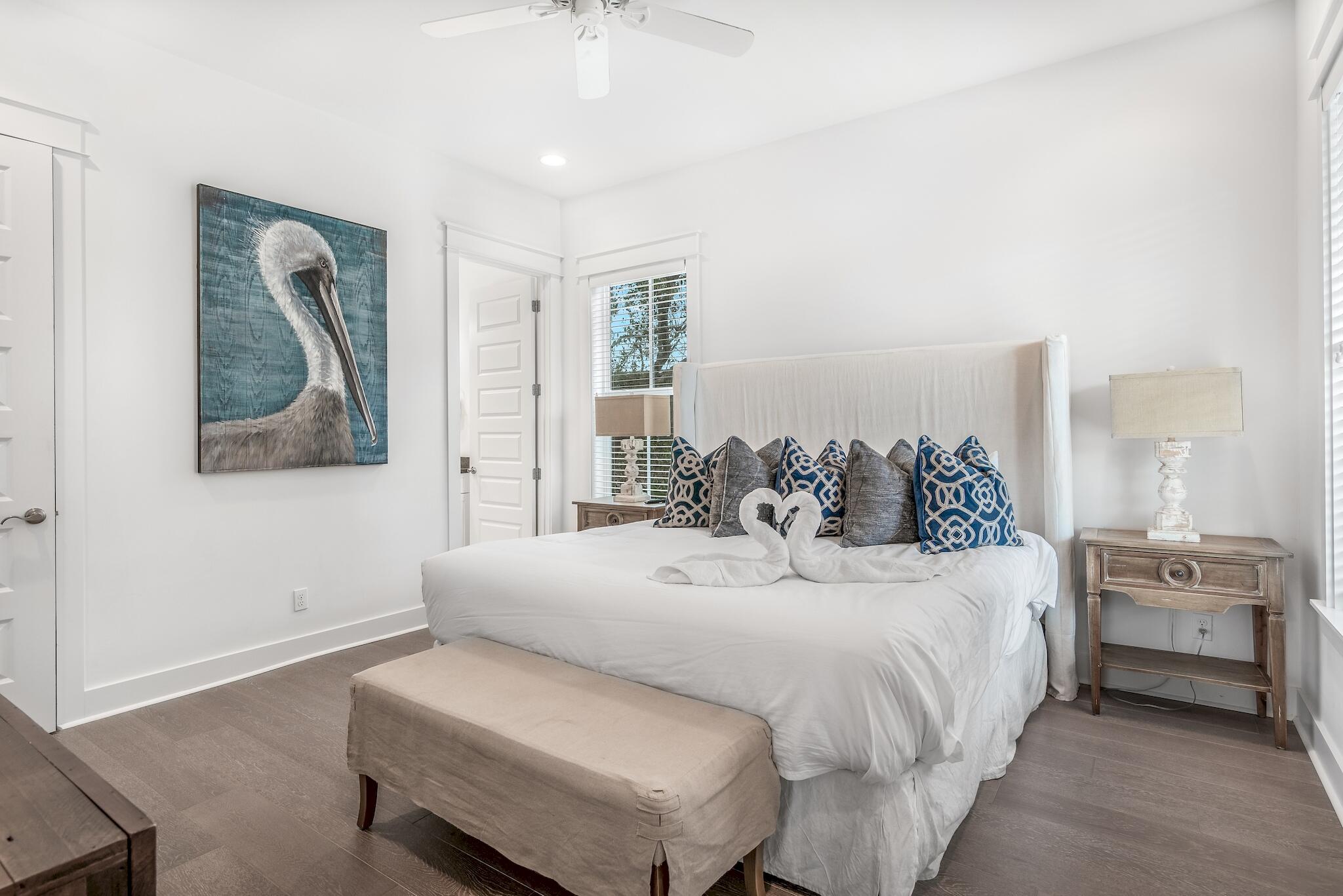 101 A St Inlet Beach Inlet Beach, FL 32461 - Photo 17 of 49 a bedroom with a bed and a painting on the wall