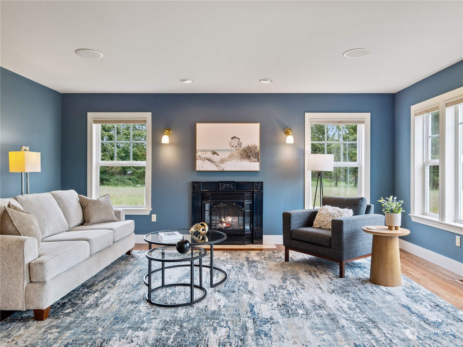 2619 Kitchen-Dick Road Sequim, WA 98382 - Photo 15 of 40 a living room with furniture and a fireplace