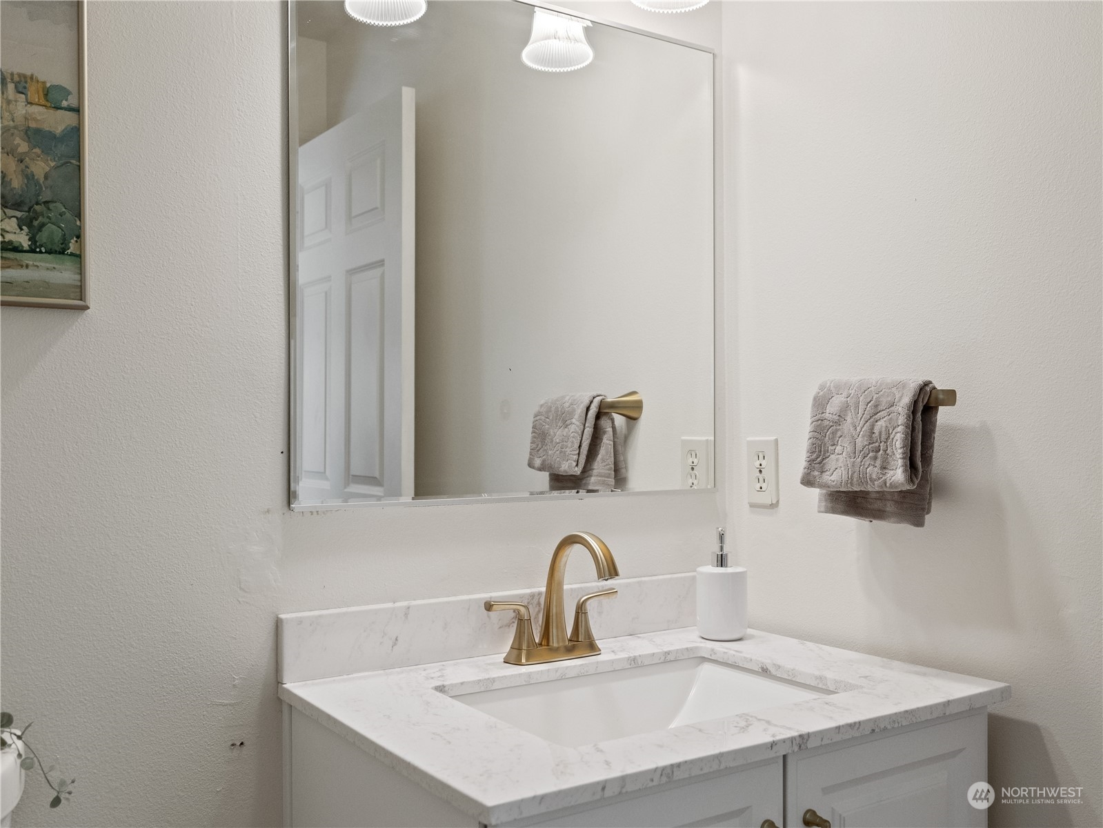 2619 Kitchen-Dick Road Sequim, WA 98382 - Photo 16 of 40 a bathroom with a sink and a mirror
