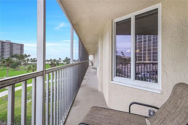 a view of a balcony