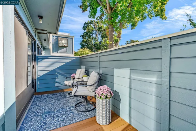 a view of a outdoor seating space
