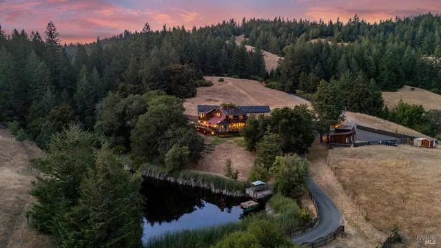 a view of a street with a yard