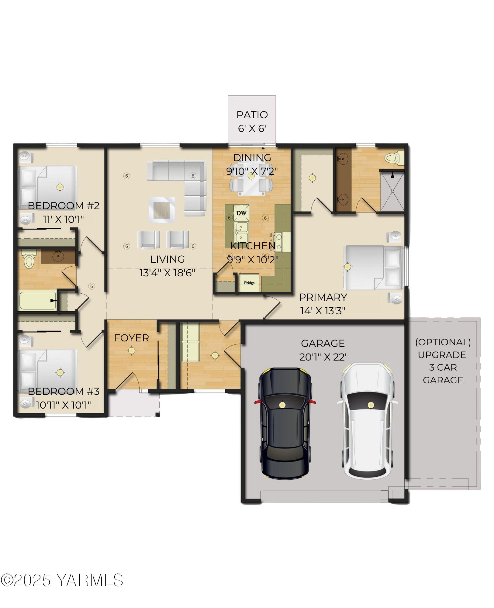 506 Grapevine Street, Unit PHASE 3 LOT 11) SPEC Grandview, WA 98930 - Photo 22 of 22 a picture of a floor plan