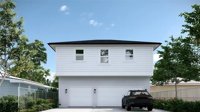 a backyard of a house with lots of green space