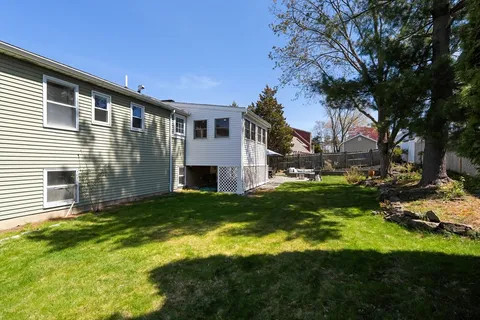 a view of backyard of house