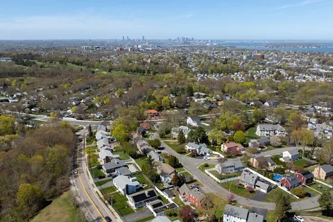 an aerial view of multiple house