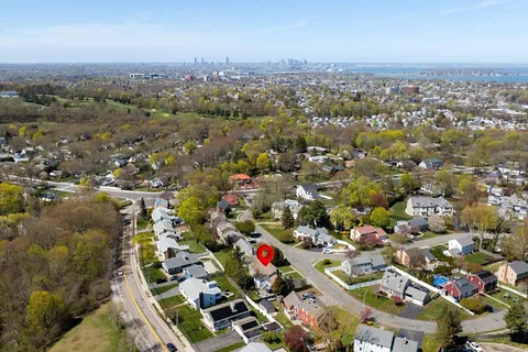 an aerial view of multiple house