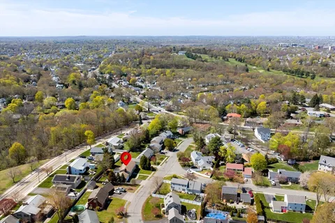 an aerial view of a city with lots of residential buildings
