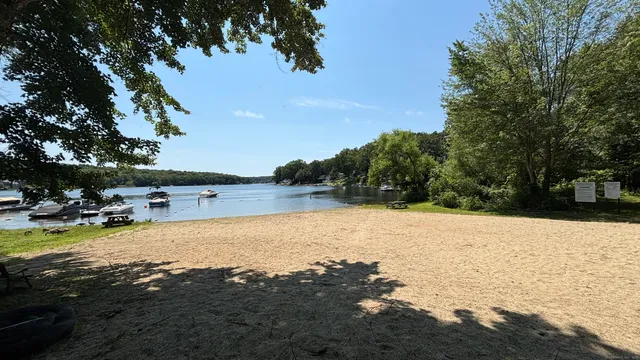 a view of swimming pool and lake view